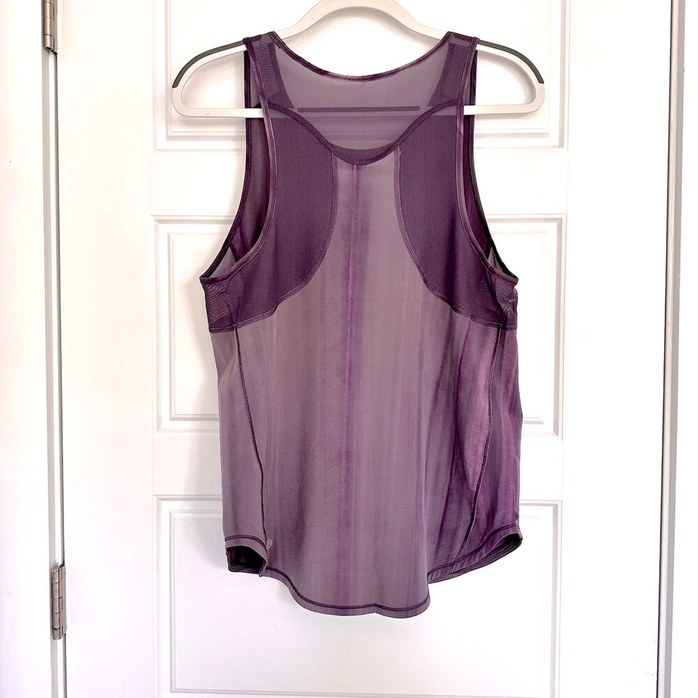 Lululemon Sculpt Tank Top Brushed Spray Dye White Purple Ink | Size 8 - Picture 6 of 7